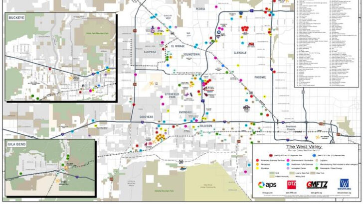 Printable Map Showing Phoenix Area With The 101 And 202 Expresswaysp