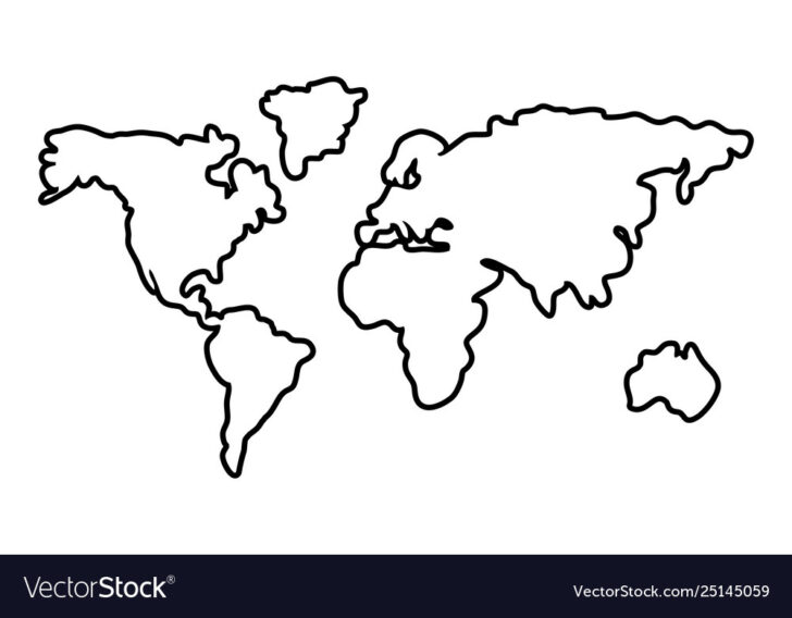 Outline Of The Continents On A Globe