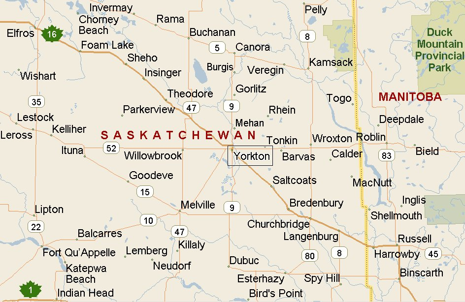 Yorkton Saskatchewan Area Map More