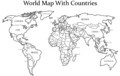 10 best black and white world map printable printablee 2 10 Best Black And White World Map Printable Printablee