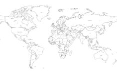 10 Best Black And White World Map Printable Printablee