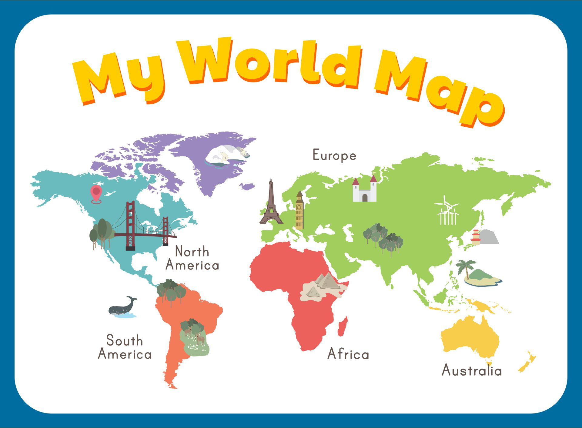 10 Best Simple World Map Printable Printablee