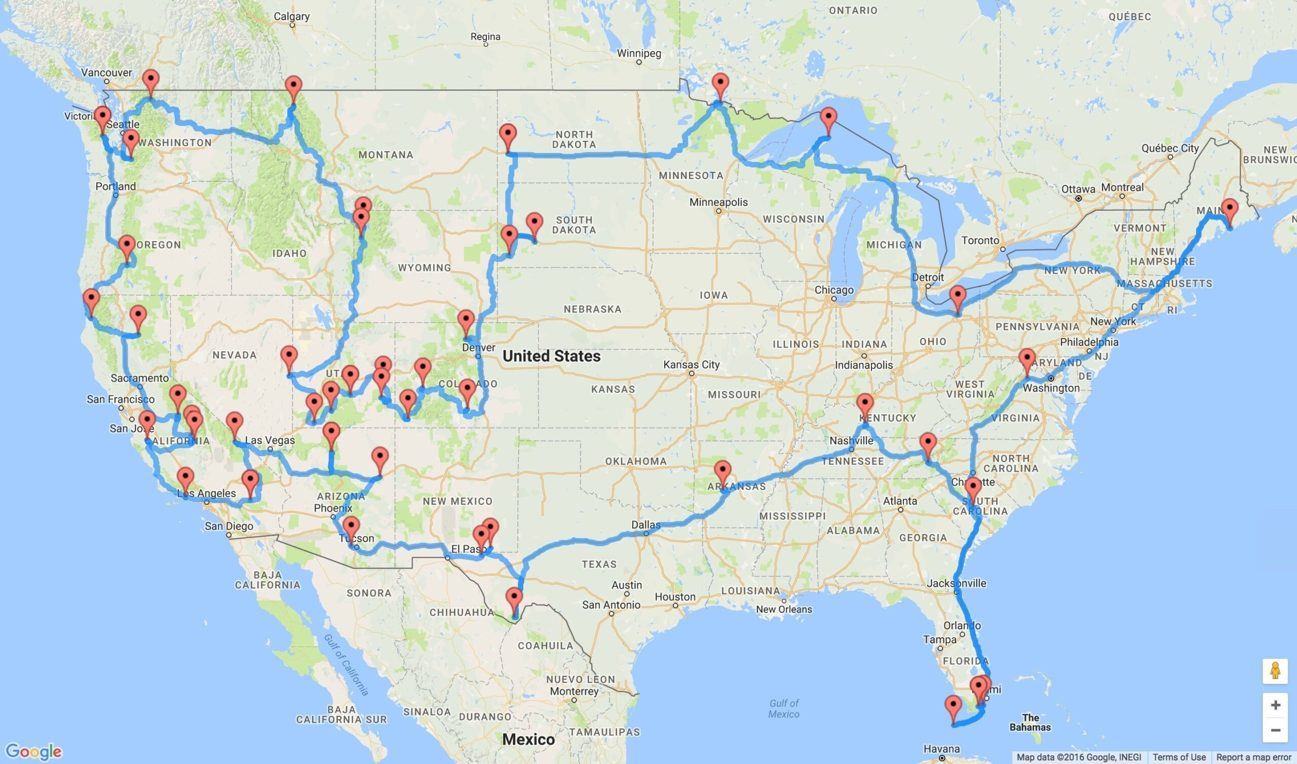 10 Inspirational Printable Map For Road Trip Printable Map