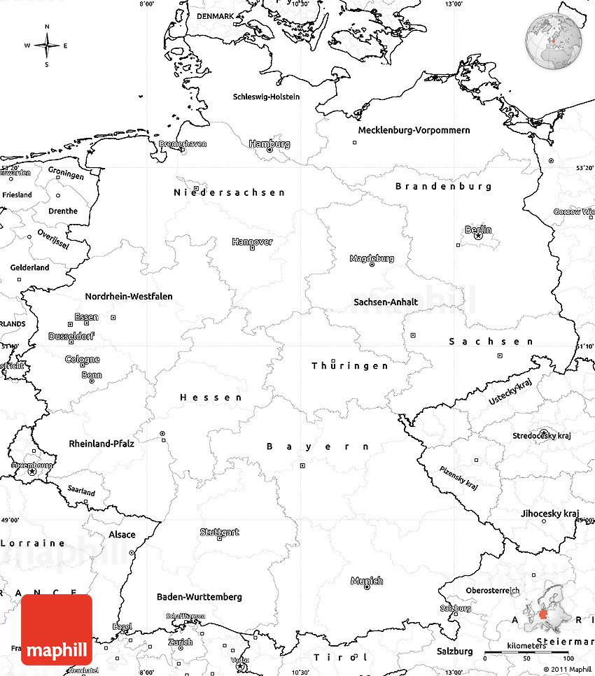 28 Blank Map Of Germany Maps Database Source