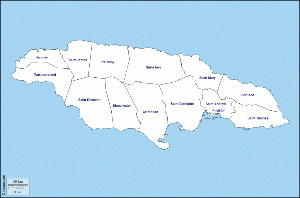 A Blank Map Of Jamaica Aka An Outline Map Of Jamaica Regarding Free 