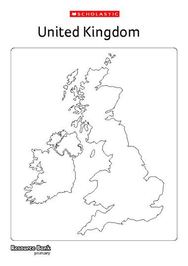 A Blank Map Of The UK On Which Children Can Label Key Places And 