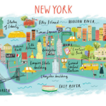 A4 Giclee Print Of New York Etsy Map Of New York York Map New