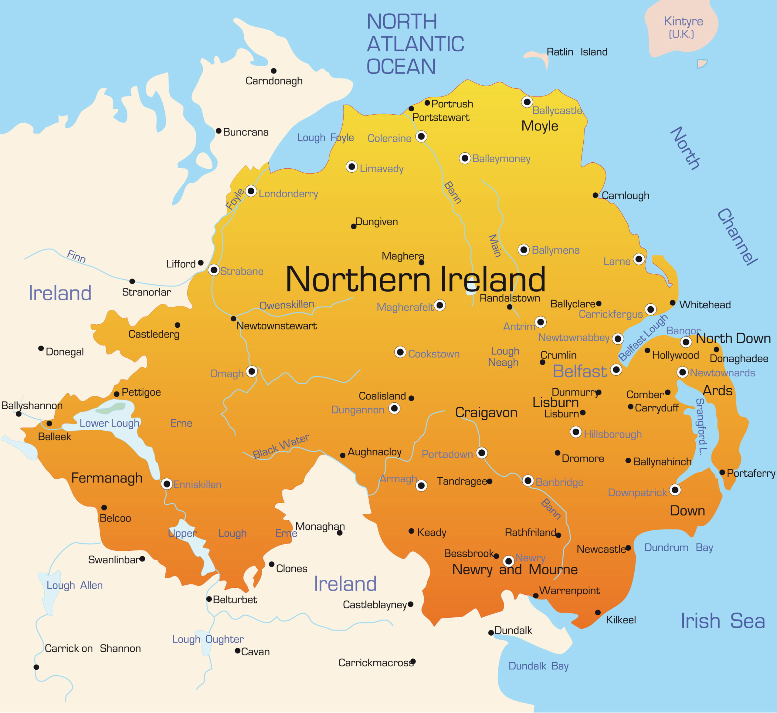 Abstract Vector Color Map Of Northern Ireland Country Beat My Debt 