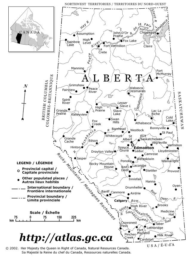 Alberta Canada Map Outline Map Of Alberta Map Outline Map Maps For Kids