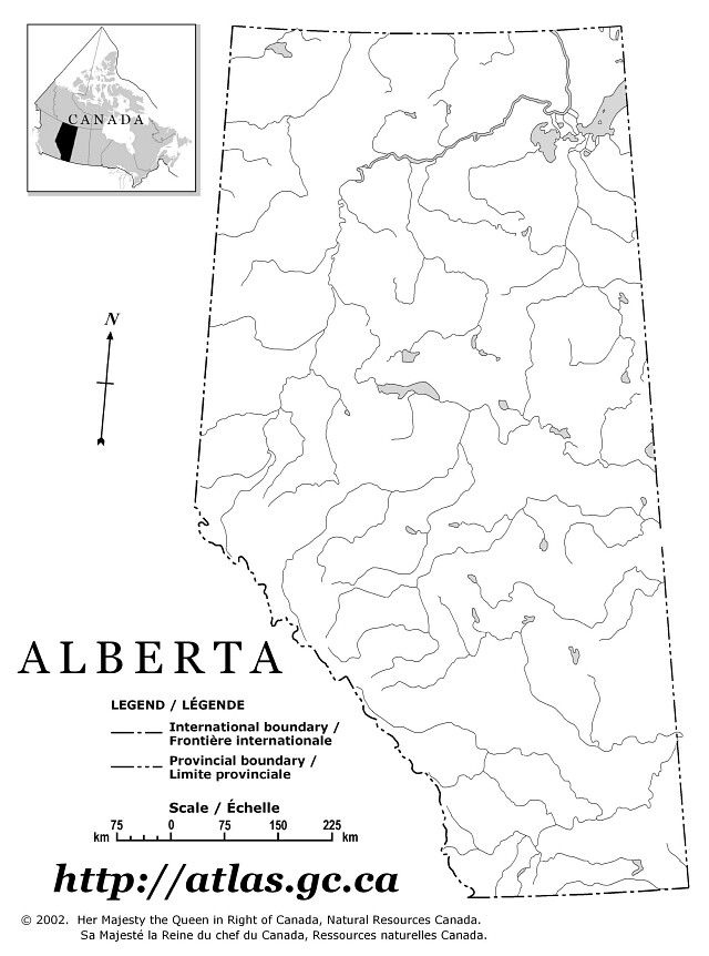 Alberta Grade 4 Social Studies 4 1 Landforms Rivers Blank Map Of 