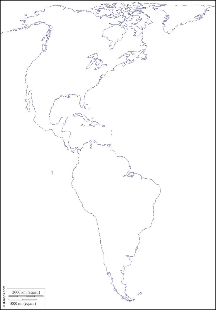 Americas Free Map Free Blank Map Free Outline Map Free Base Map 