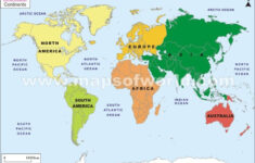 Atlas World Map Print The world continents Atlas World Map