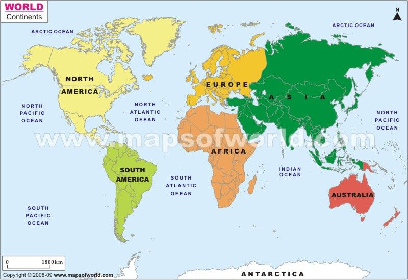 Atlas World Map Print The world continents Atlas World Map 