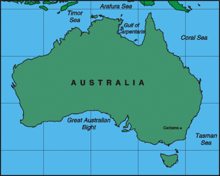 Printable Map Of Australia Continent