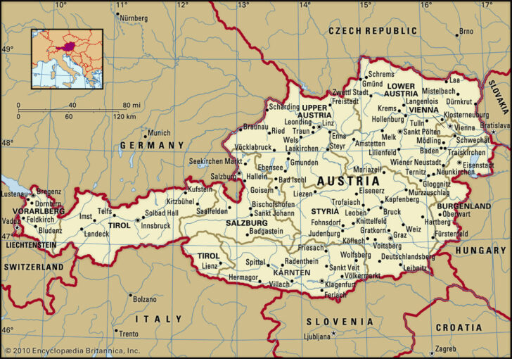 Printable Map Of Austria With Cities