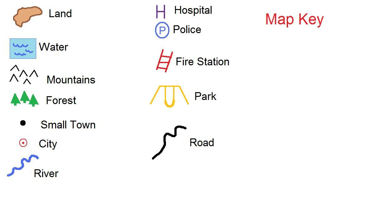 Basic Map Key Symbols For Kids These Could Be Used For Geography 