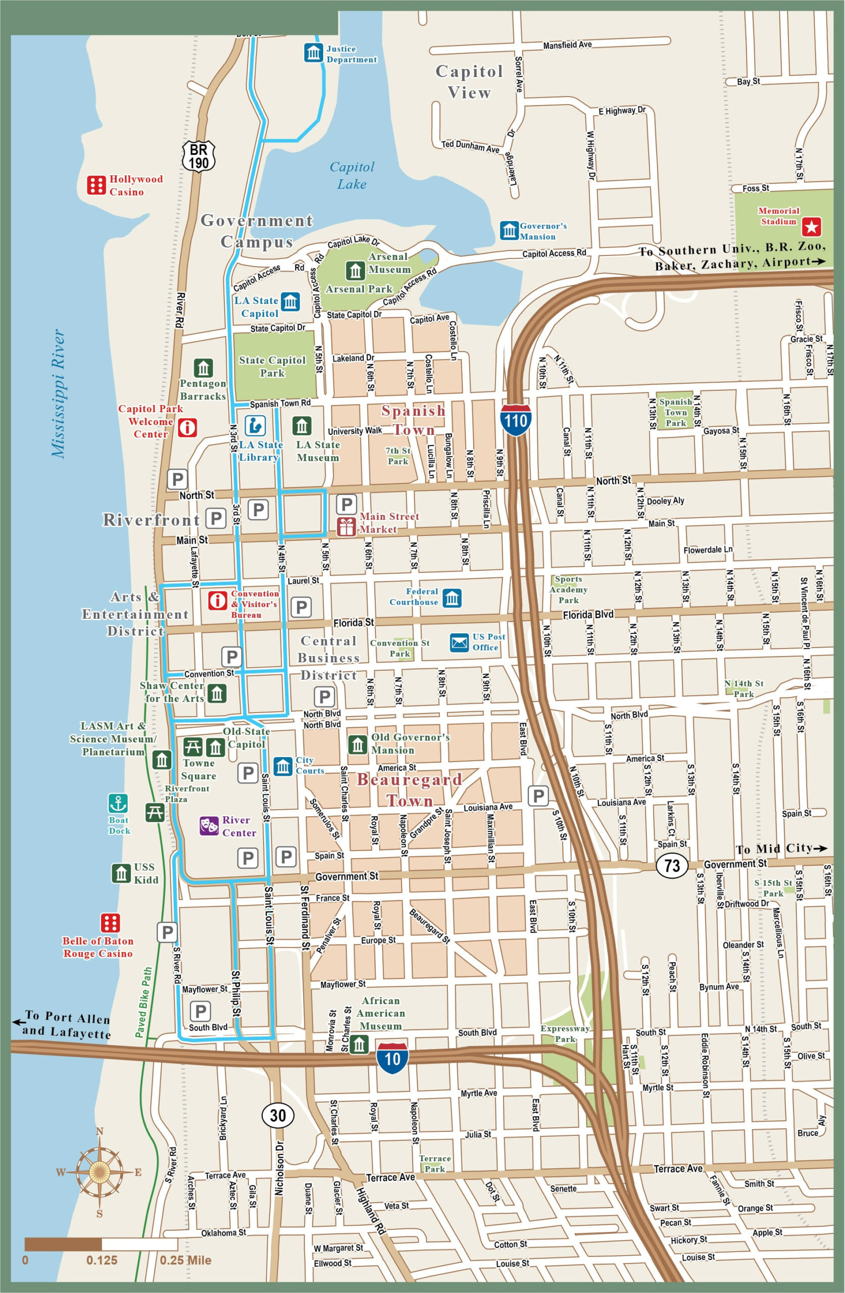 Baton Rouge Downtown Map Digital Creative Force