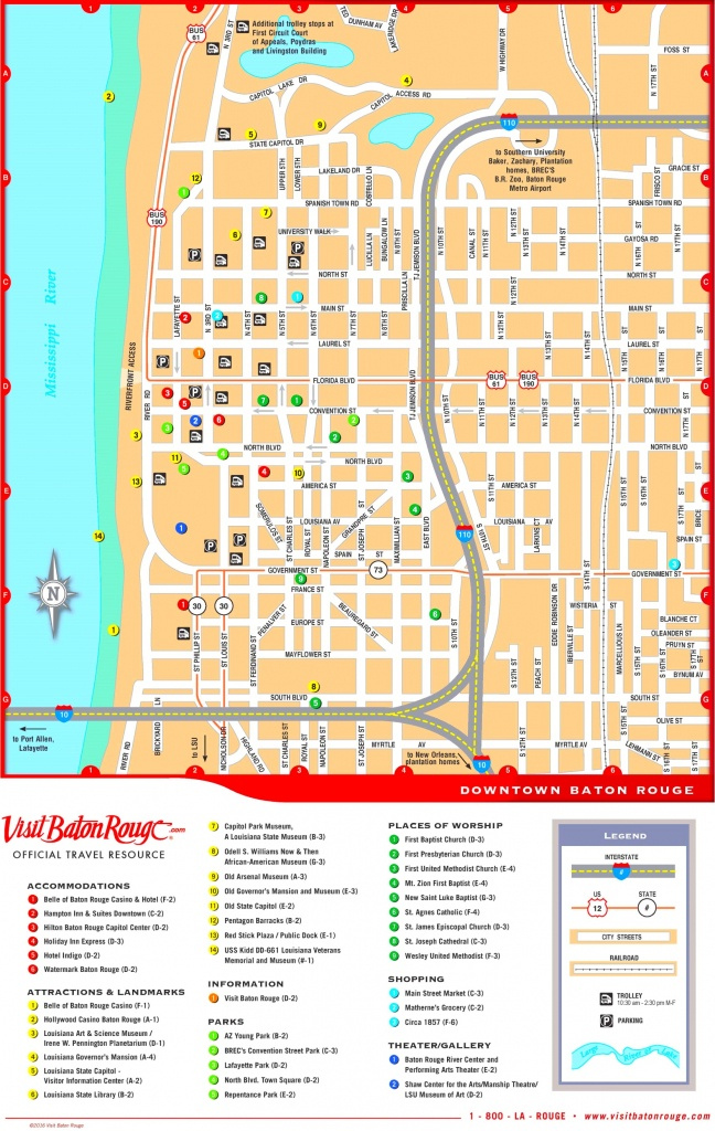 Baton Rouge Downtown Map Printable Map Of Baton Rouge Printable Maps