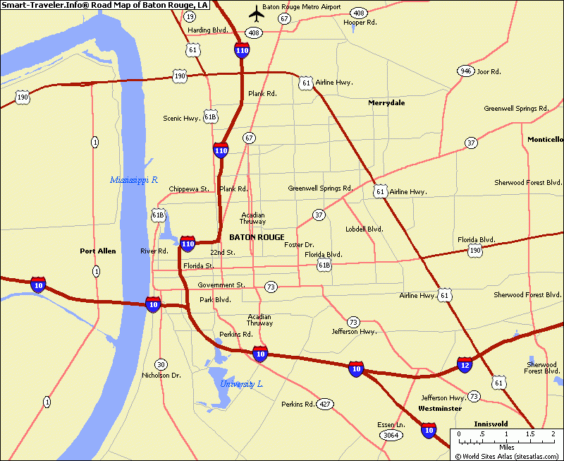 Baton Rouge Map TravelsFinders Com