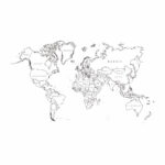 Black And White World Map Labeled Countries In 2020 World Map Design