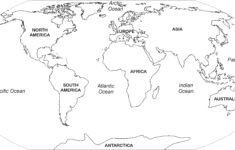 Black And White World Map With Continents Labeled Best Of How To At