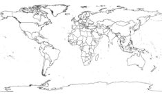 Black and White World Map with Countries With Images World Map
