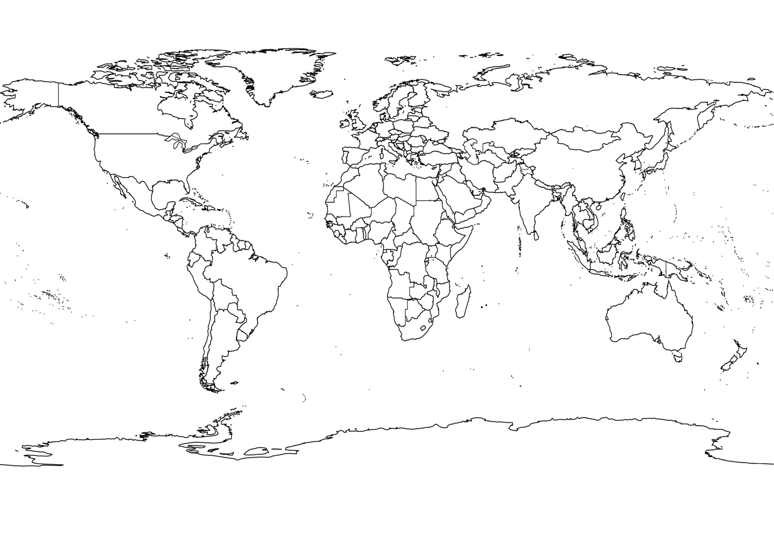 Black and White World Map with Countries With Images World Map 
