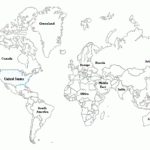 Black And White World Map With Country Names CVLN RP