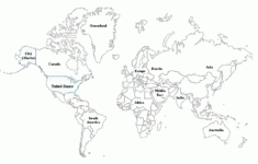 Black And White World Map With Country Names CVLN RP