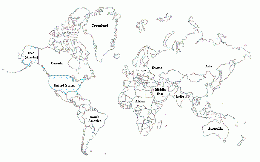 Black And White World Map With Country Names CVLN RP