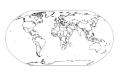 Blackline Map Of The World