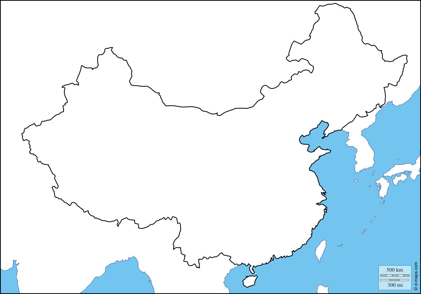 Blank China Map China Blank Map Eastern Asia Asia 