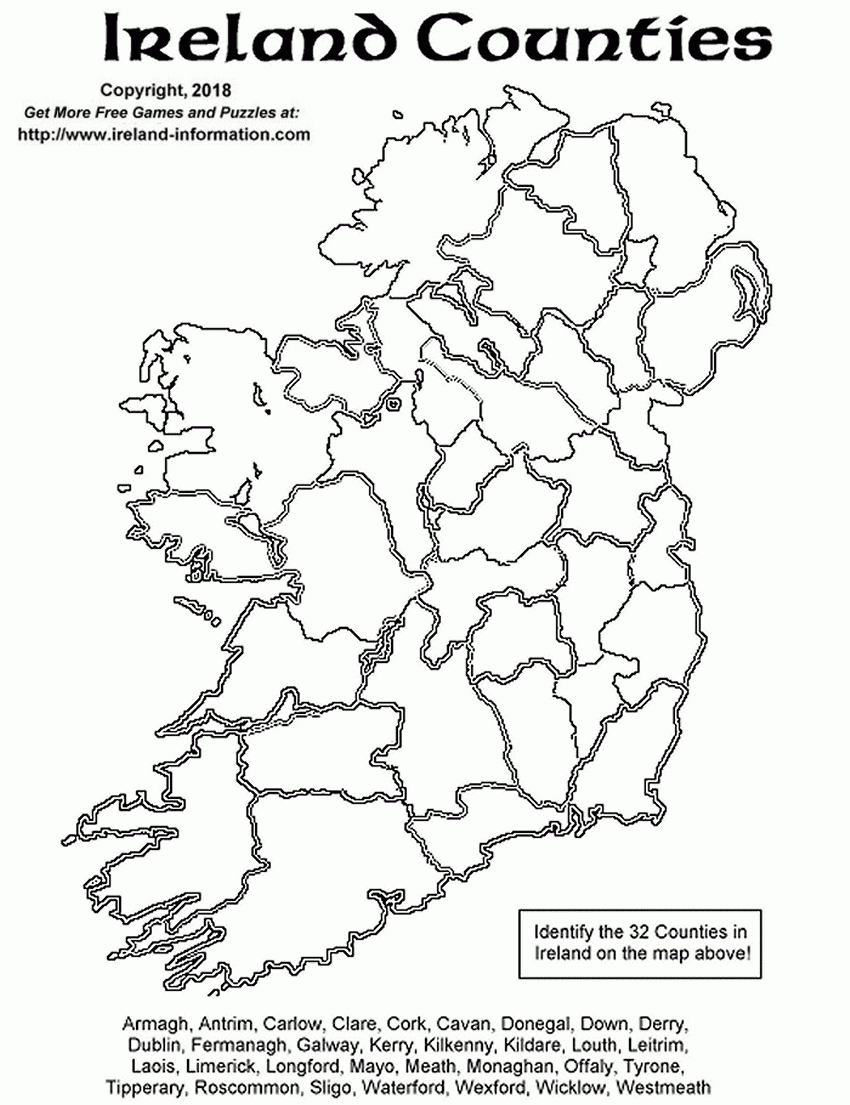 Blank Map Ireland Counties Blank Map Counties Of Ireland Counties Of 
