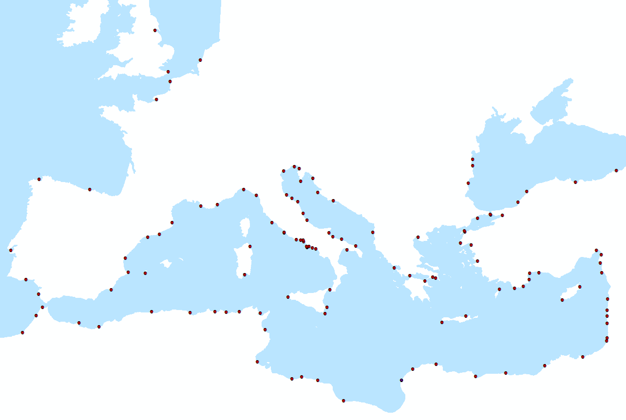 Blank Map Mediterranean Region