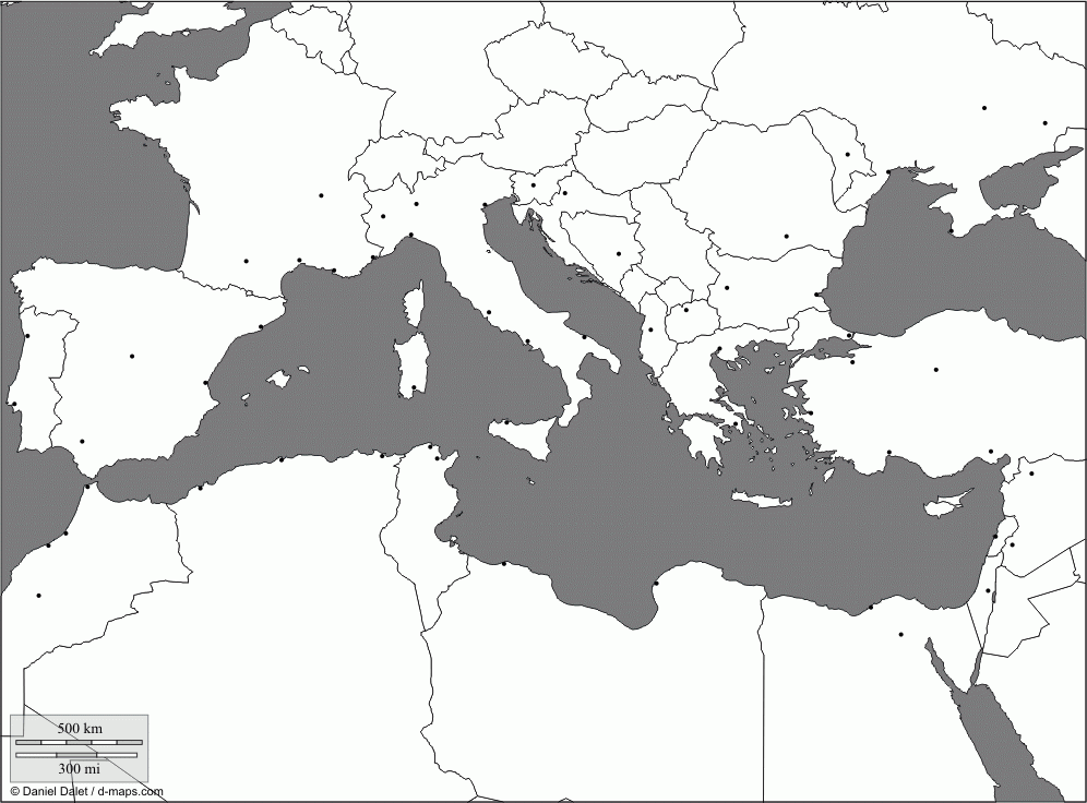 Blank Map Mediterranean Sea Map Of The Mediterranean Map Free Maps