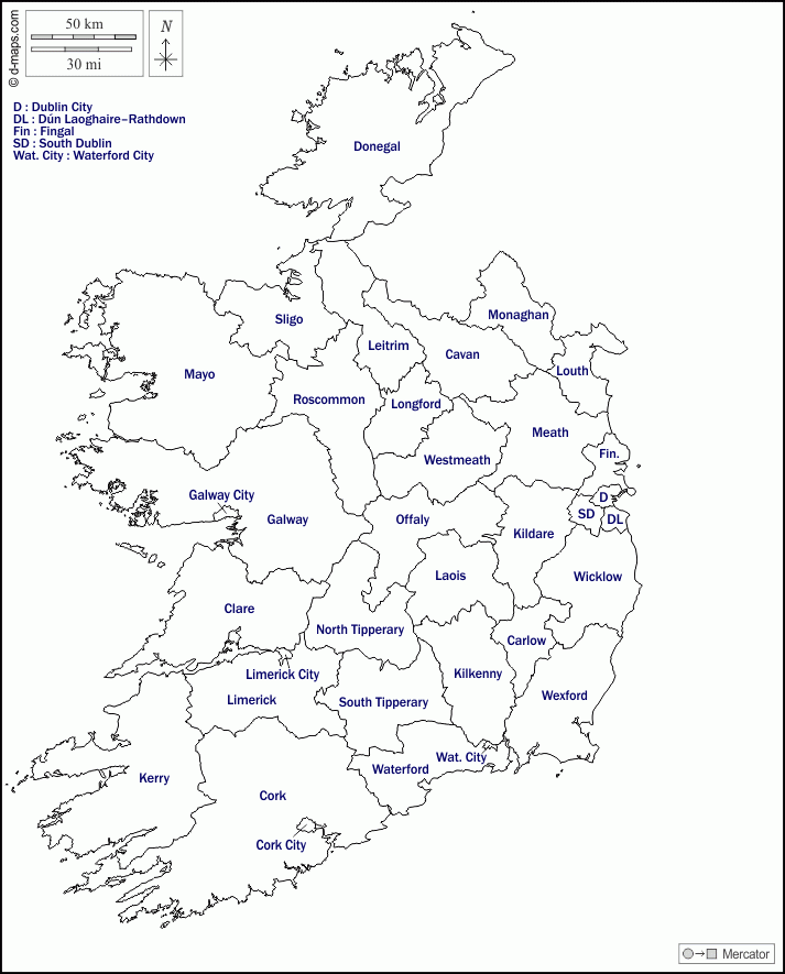 Blank Map Of Counties Of Ireland Map Of Wicklow Ireland
