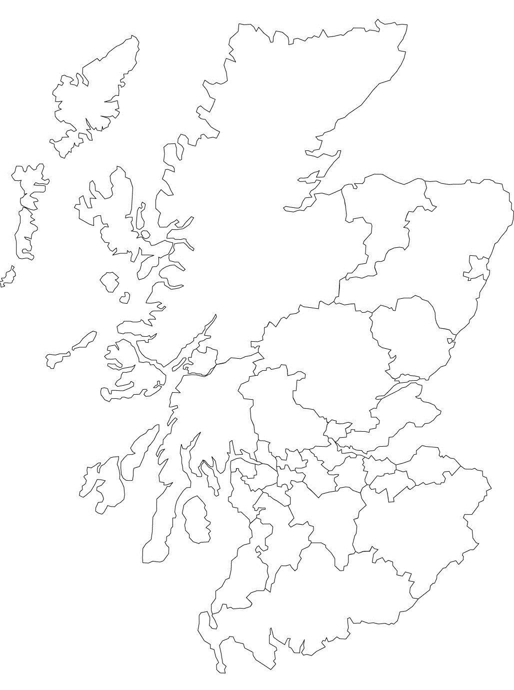 Blank Outline Maps Of Scotland Free Printable Maps