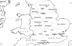Blank Simple Map Of England