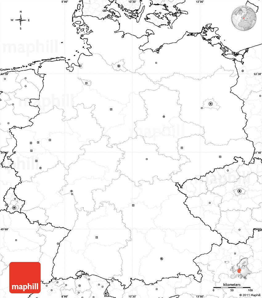 Blank Simple Map Of Germany No Labels