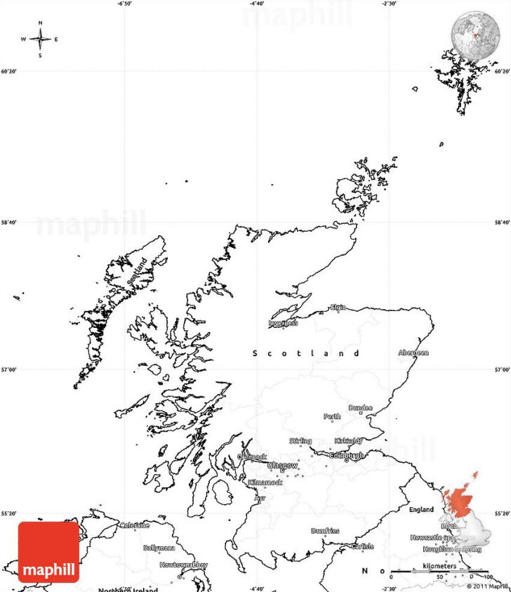 Blank Simple Map Of Scotland Map Simple Scotland Adams Printable Map