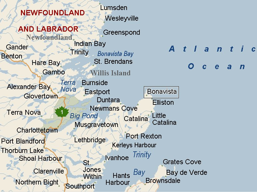Bonavista Newfoundland Area Map More