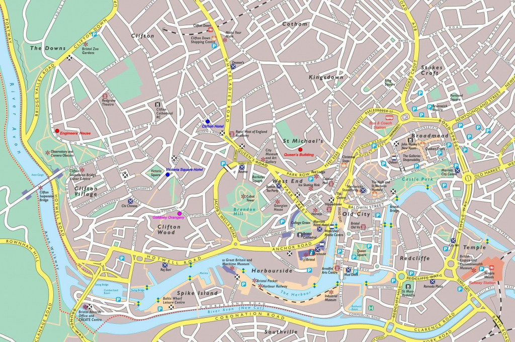 Bristol City Centre Map Printable Printable Maps