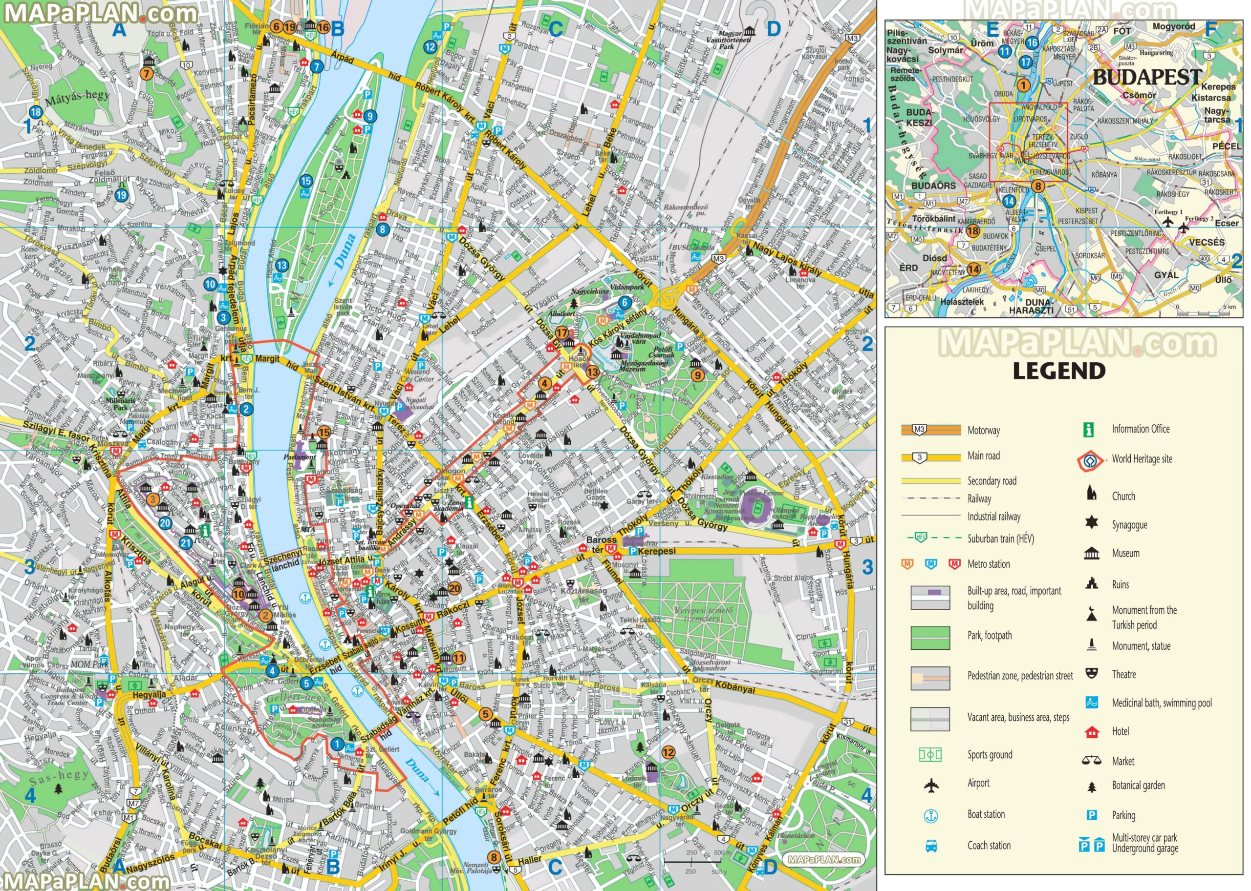 Budapest Maps Top Tourist Attractions Free Printable City Street 