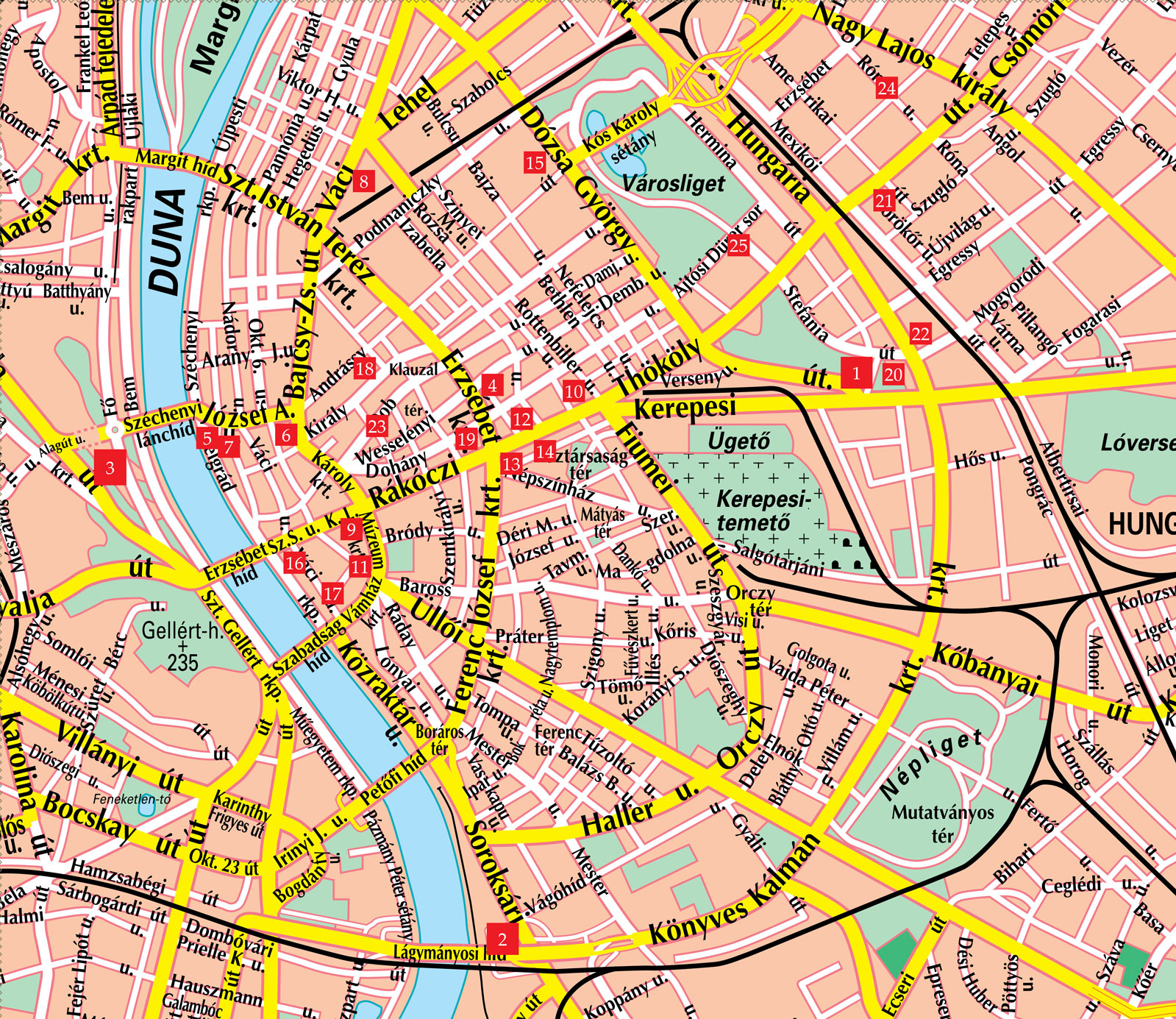 Budapest Street Map Budapest Hungary Mappery