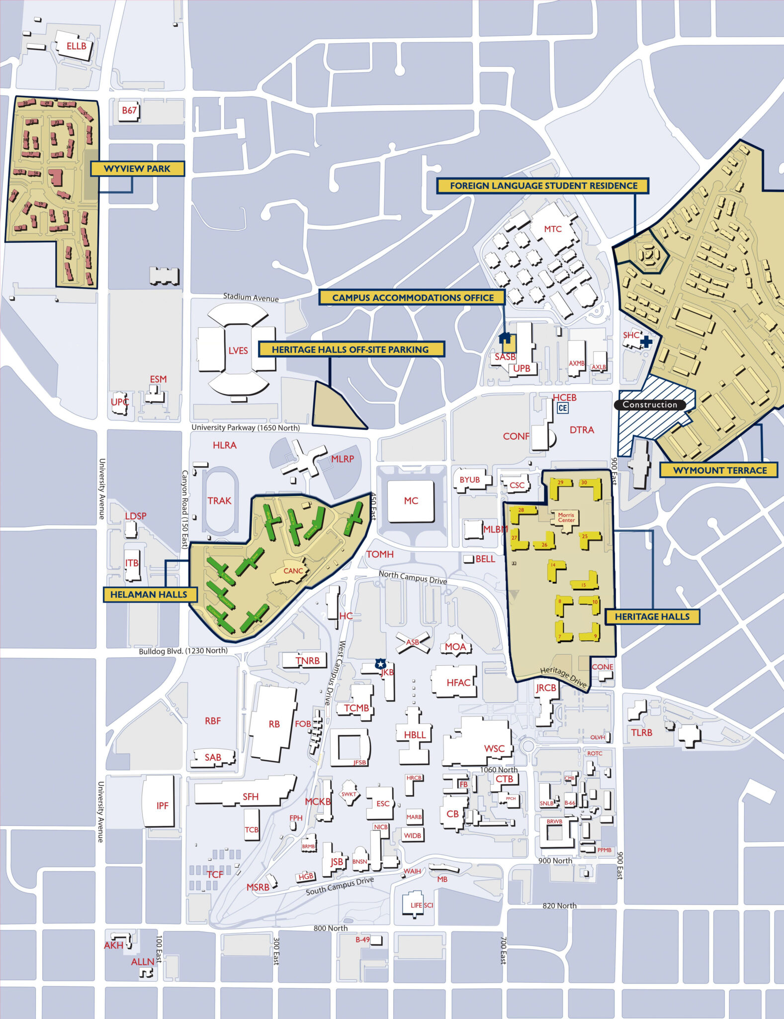 Byu On Campus Housing Campus Map Campus Byu 1577x2048 