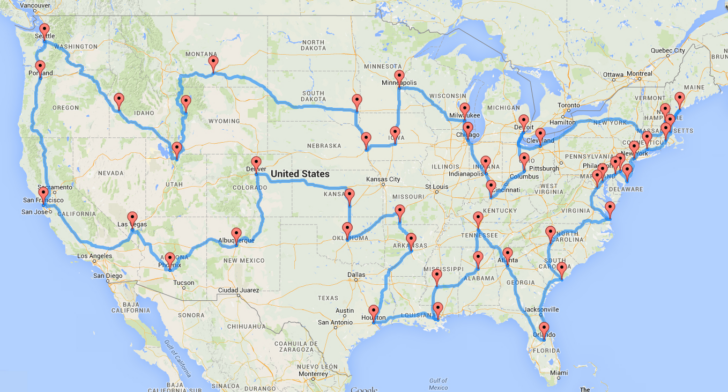Road Trip Map Printable