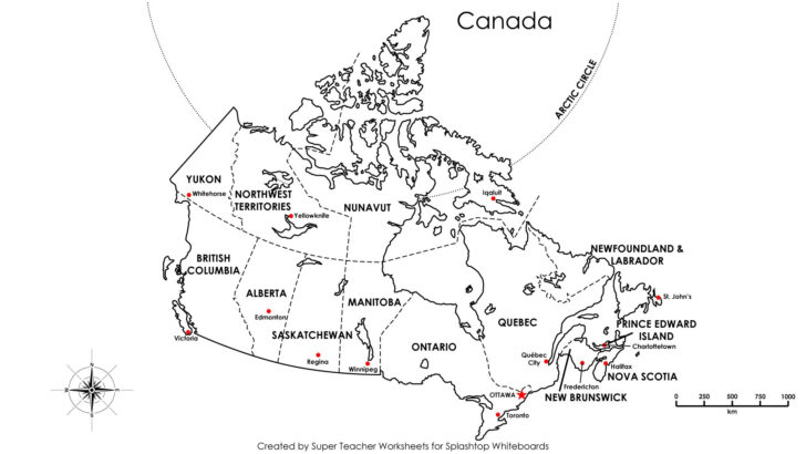 Free Printable Canada Map With Provinces And Capitals