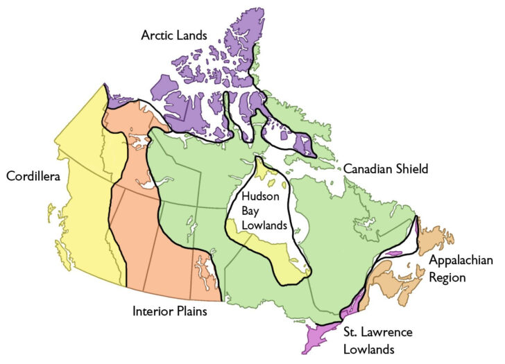 Printable Map Of Canada Physical Regions