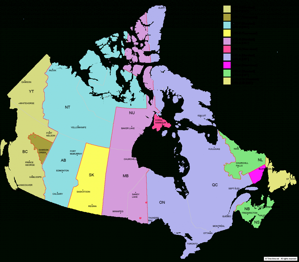 Canada Time Zone Map Printable Printable Maps