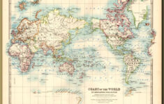 Chart Of The World On Mercator 39 s Projection Genuine Antique Print For